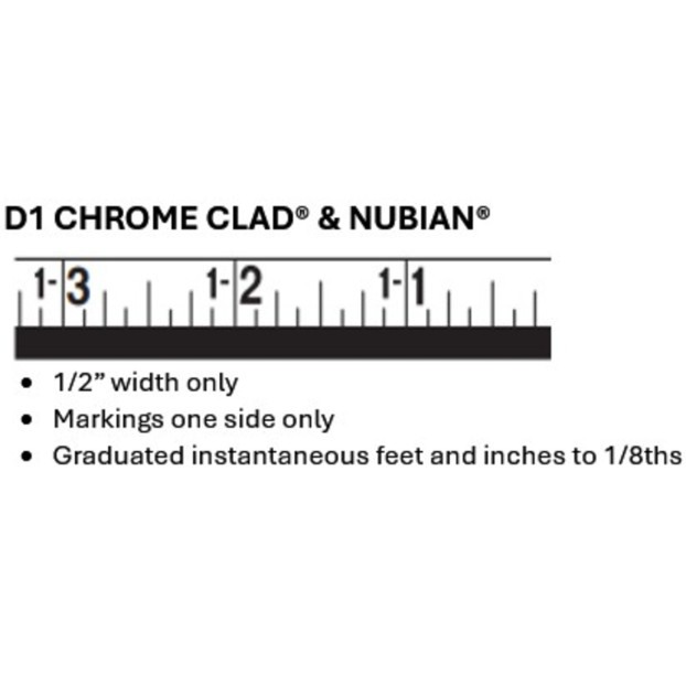 Lufkin CN1291SF590N 1/2" x 33' Atlas® Chrome Clad®/Nubian® Double Duty Oil Gauging Tape