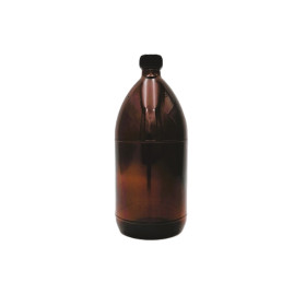 1Ltr Amber Glass Bottle (F) With Cap & Stopper (12pc/ctn)