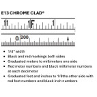 Lufkin CD2750MMEN 1/4'' x 50m/166ft Derrick SAE/Metric Dual Sided Chrome Clad Surveying Tape