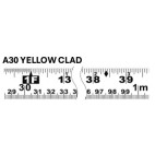 Lufkin PHV1410CMEN 1” x 10m/33ft P1000 Series SAE/Metric Yellow Clad A30 Blade Power Return Tape