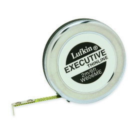 Lufkin W606ME 1/4” x 2m/6ft Executive Thinline Yellow Clad Pocket SAE/Metric Tape Measure
