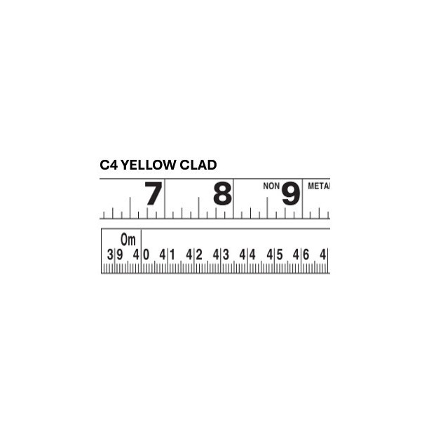 Lufkin W9312D 3/4” x 12ft Mezurall Chrome Case Yellow Clad Power Return Tape Measure