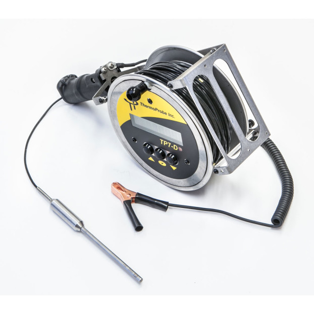 ThermoProbe TP7D-25M-AW-MM Thermometer, 25m, Asphalt Weight Probe, Brass Markers at 1m intervals