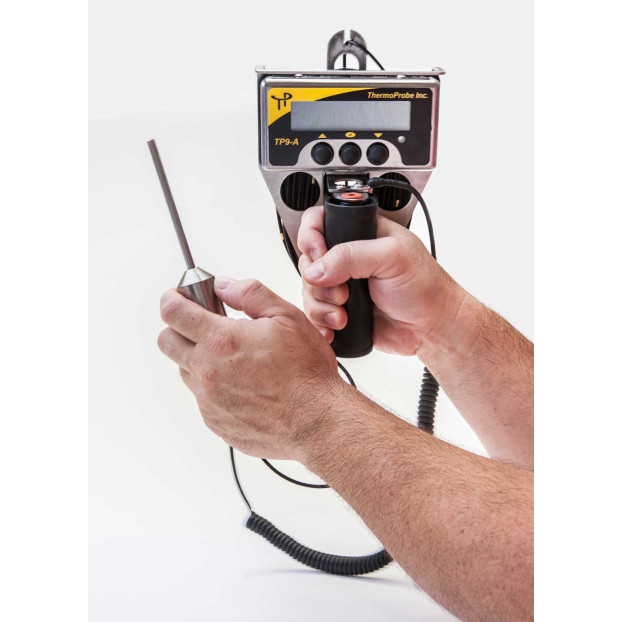 ThermoProbe TP9A-25M-AW-MM Thermometer, 25m, Asphalt Weight Probe, Brass Markers at 1m intervals