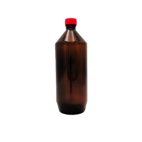 1Ltr Amber Glass Bottle (S) With Cap & Stopper (12pc/ctn)
