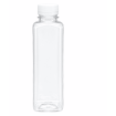 500ML (Square) Clear Plastic Bottle with White Self Lock Cap (84pcs/pkt)