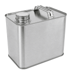 2Ltr Plain Rectangular Tin With Cap & Stopper Plus Handle (500pcs/order)